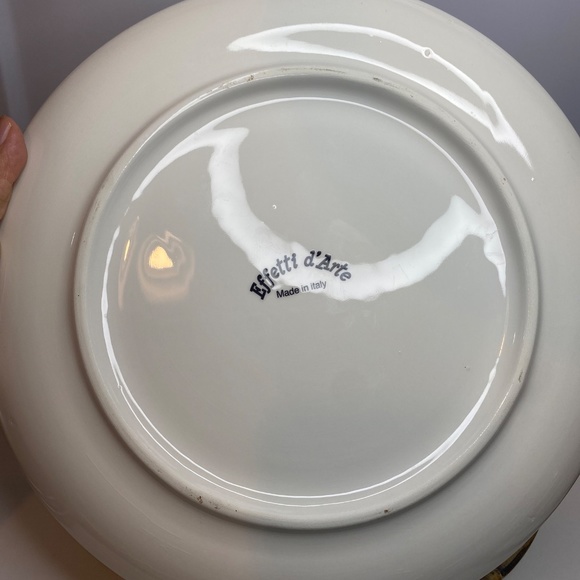 3 Effetti D'Arte Plate Platter Dish Outdoor Farm Market Scene Made In Italy 11" - Picture 2 of 8